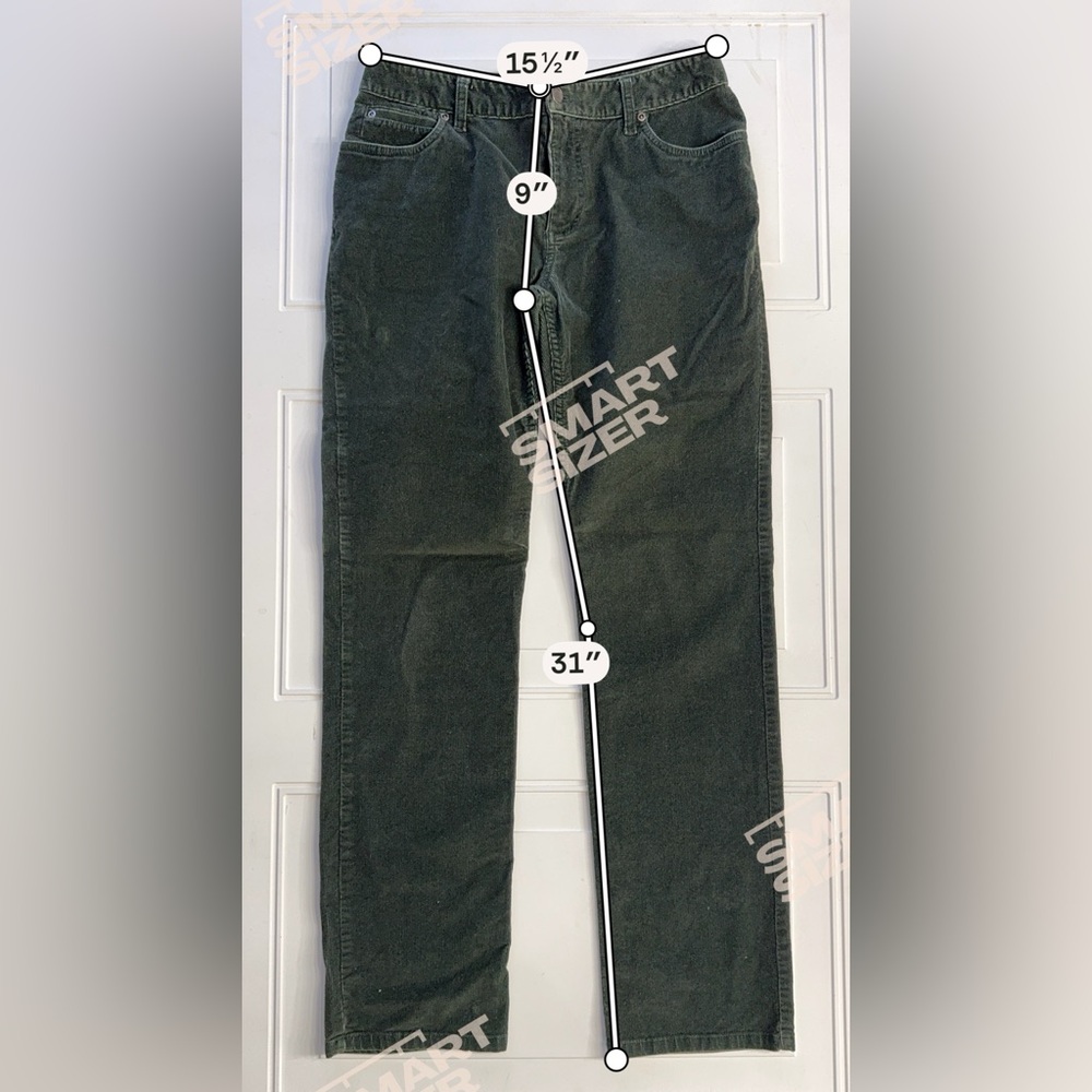 J. Jill Women’s Sz 6 Stretch Below Waist Dark Green Corduroy Trousers - Picture 3 of 6